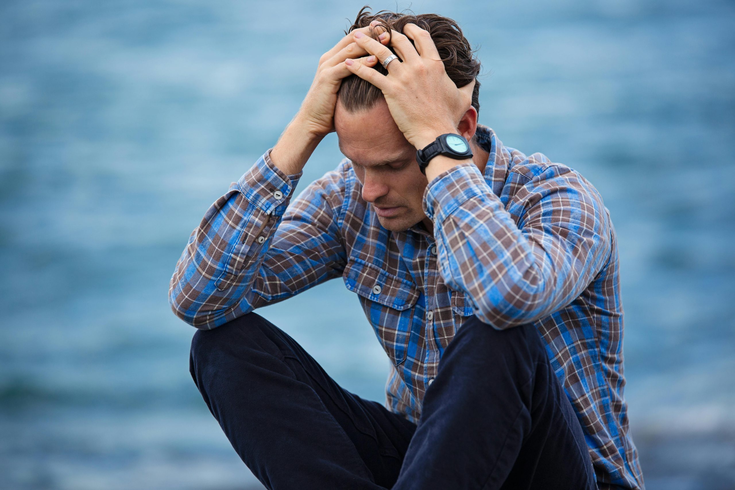 a man with stress